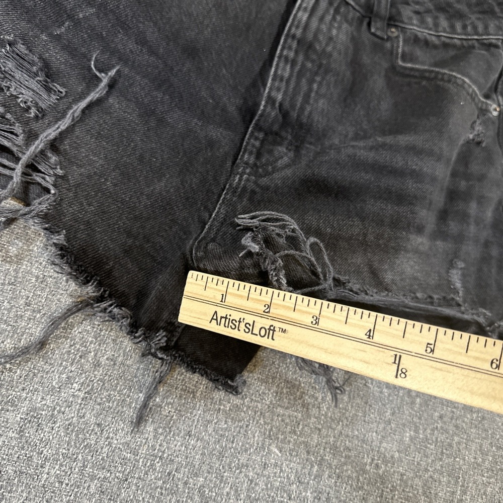 Garage Denim Festival Black Distressed Cutoff Shorts Womens Size 5 27 Waist - Picture 5 of 8